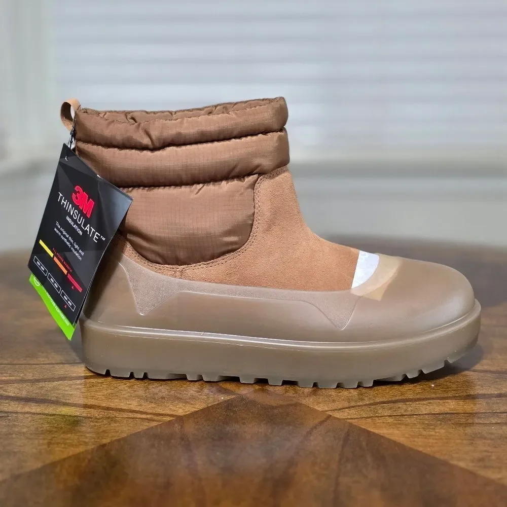 UGG Classic Mini Mod Chukka Boots 3M Chestnut Brown Men's 10 Fur Suede Insulate